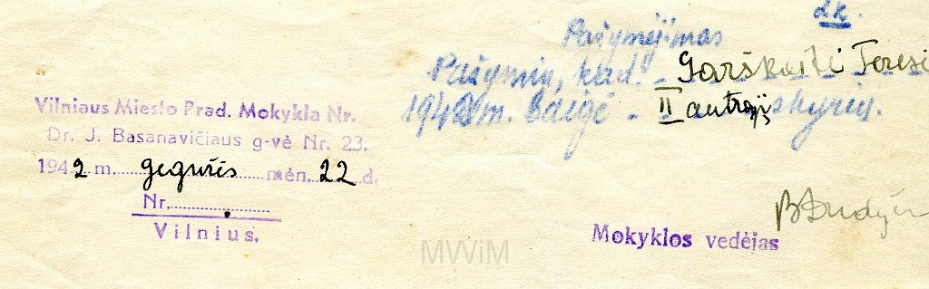 KKE 5802.jpg - (litewski) Dok. Zaświadczenie lekarskie dla Teresy Graszko, Wilno, 22 V 1942 r.